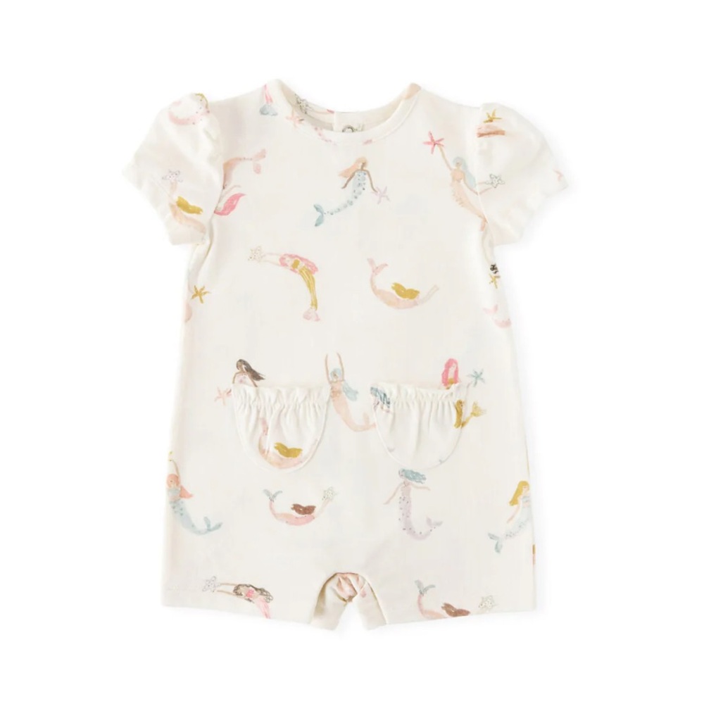 Pehr Organic Baby Romper with Mermaid Print